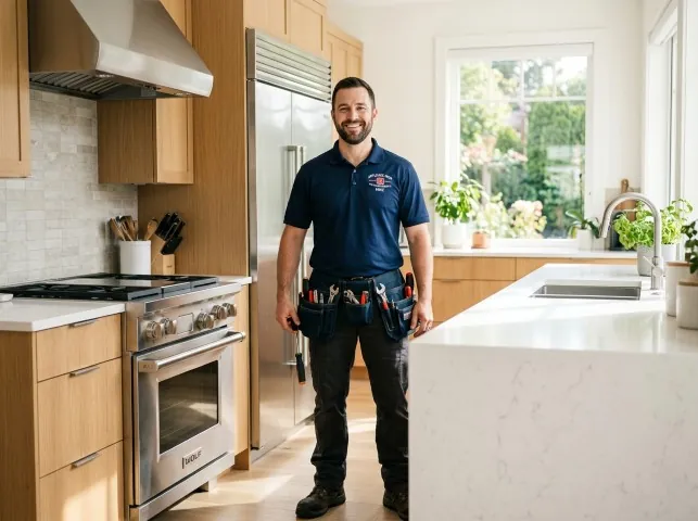 Appliance Repair Hero technician in a Aquasco, MD kitchen after an appliance repair